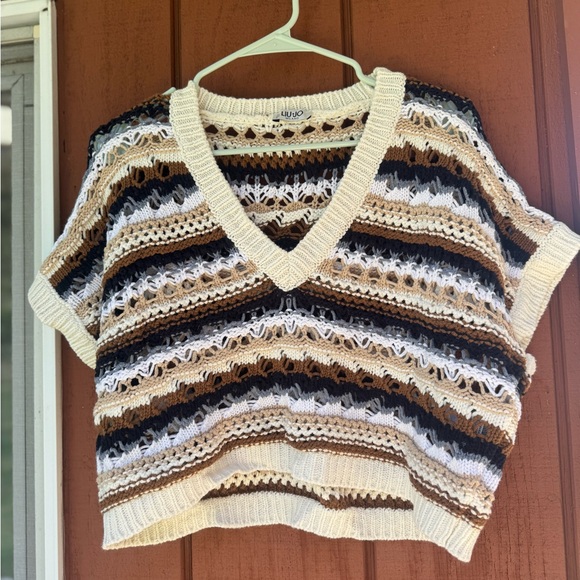 Liu Jo Knit V Sweater Tee, Italian - Picture 7 of 9